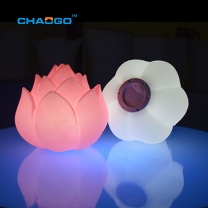 New Arrival RGB Color Changing 3D LED sen ánh sáng ban đêm Battery Powered trang trí không dây chiếu sáng LED sen phát sáng đèn - Product Image 3