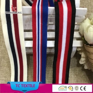 Original estoque da fábrica por atacado colorido 100% poliéster ou malha de algodão da listra TCPTZZD01-16 sarja fita para a roupa - Product Image 1