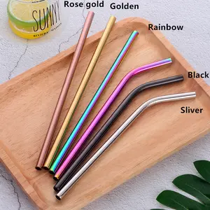 Reusable Drinking Straws Metal Drinking Straw Reusable Stainless Steel Smoothies Straws