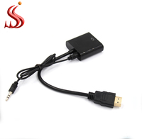 Konverter VGA ke HDMI Berkualitas Tinggi dengan Kabel Audio Male to Female 1080p untuk PC/HDTV DVD