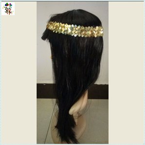 Disfraz Hippie de fiesta de carnaval, <span class=keywords><strong>peluca</strong></span> con diadema, HPC-1160, Color negro - Product Image 4