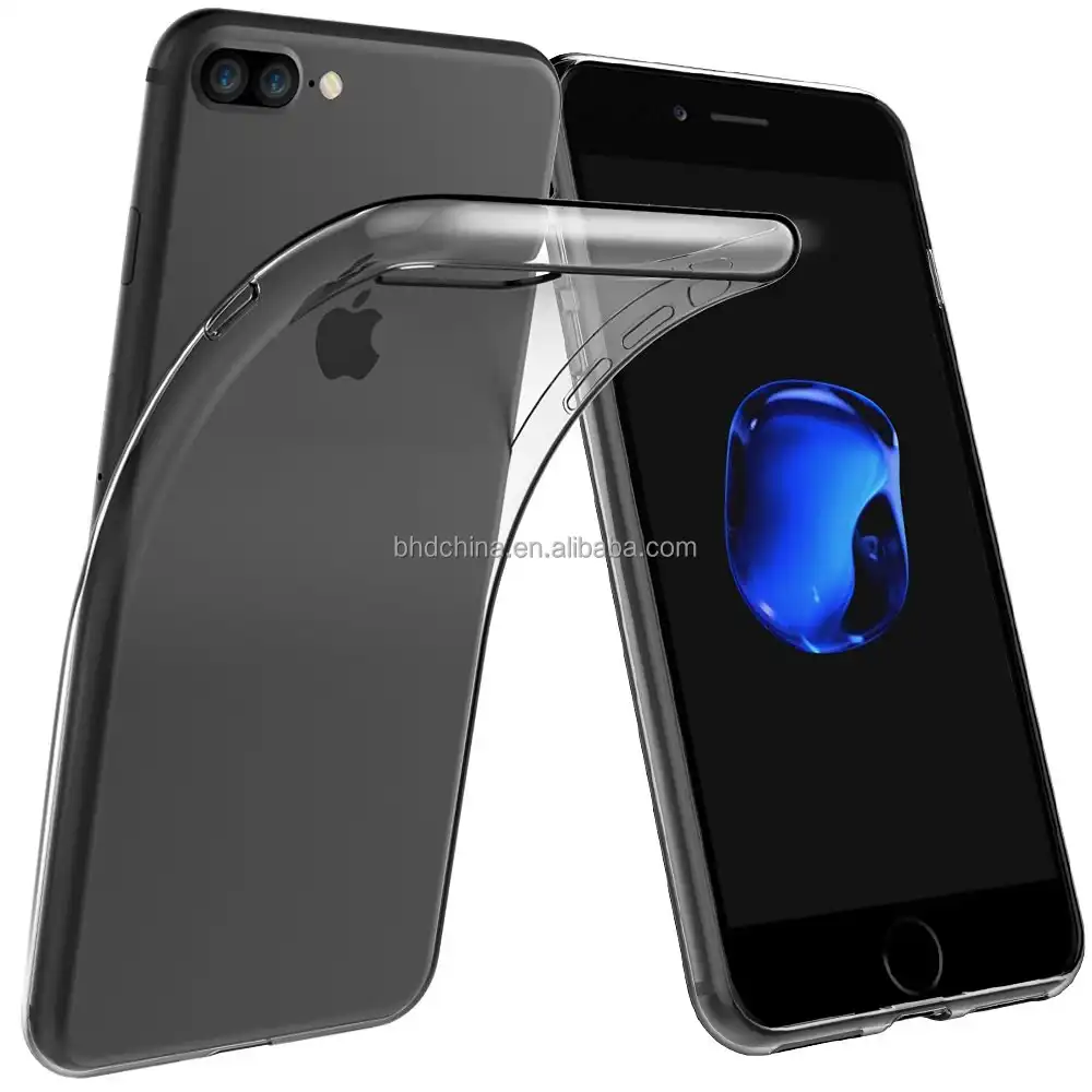 2016 Новый 0,3 мм кристально прозрачный однотонный Мягкий силиконовый прозрачный ТПУ чехол для iPhone 7, 7Plus, 6, 6S, 6 Plus, 5, 5S 5C 4 4S