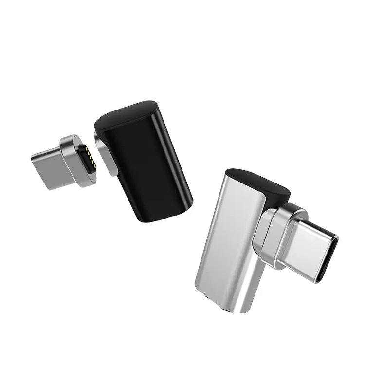 Aluminium Legierung 87W 90 Grad Mini Ellenbogen Typ C Zu Typ C Schnelle Lade Usb Magnet Adapter