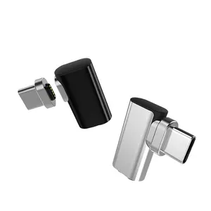 Aluminium Alloy 87W 90 Degree Mini Elbow Type C To Type C Fast Charging Usb Magnet Adapter