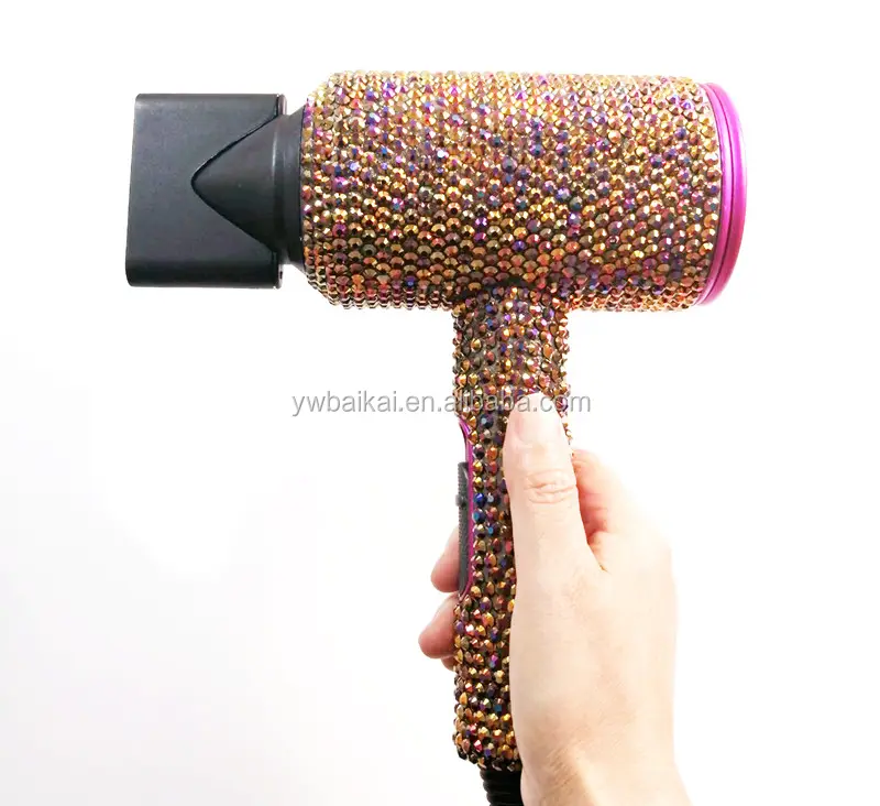 Professional salon tools wholesale hair dryer AC motor magic hair blower shiny Rhinestone crystal bling bling blow dryer