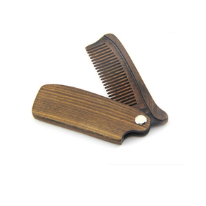 FQ Thương Hiệu Bán Buôn Gấp Gỗ Đàn Hương Râu Lược Biểu Tượng Tùy Chỉnh Lược Tóc Bằng Gỗ - Product Image 1