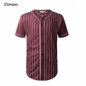 Antibacterial anti-UV breathable ピンストライプブランク baseball jerseys - Product Image 3