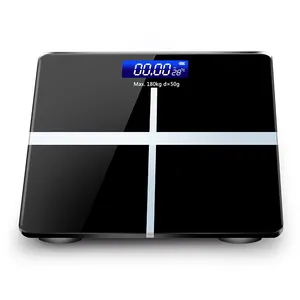健康健身工具电子数字体秤电池供电液晶显示器测量180千克玻璃浴室地板体重秤