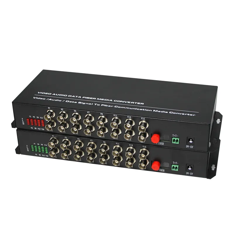 Video Naar Ethernet Converter 1 Paar FC 20km 16 Kanaals Analoge BNC Naar Glasvezel Video Converter