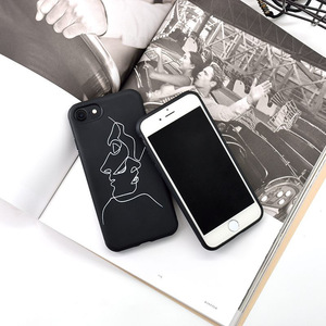 Moda simple lápiz dibujo chica amante Teléfono para iPhone 6 6 S 7 más - Product Image 3