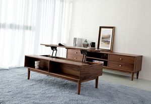 Table basse en <span class=keywords><strong>bois</strong></span> moderne multifonctionnelle avec mécanisme de levage à ressort à gaz pour augmenter la hauteur - Product Image 5