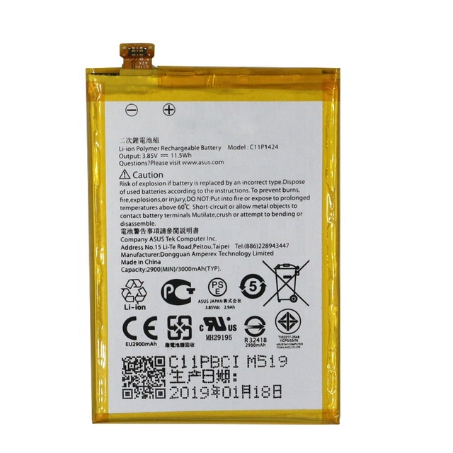 Replacement Cellphone Battery 3000mah C11P1424 for ASUS ZenFone 2 ZE550ML ZE551ML Z008D Authentic Battery
