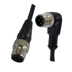 M12 5 Pin Maschio Femmina Iniettato Cavo Connettore del Sensore di 90 Gradi Ad Angolo/Diritto IP67 Impermeabile (IBEST)