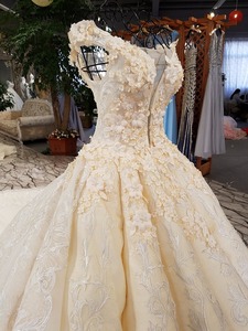 LS35471 Cap <span class=keywords><strong>manga</strong></span> Pakistani vestidos de novia imágenes encargo largo tren vestido de boda con encanto - Product Image 4