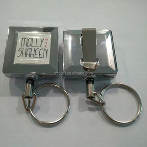วงชุบโครเมี่ยมโลหะหดตรารีล ID ผู้ถือบัตรที่มีสายเหล็ก - Product Image 2