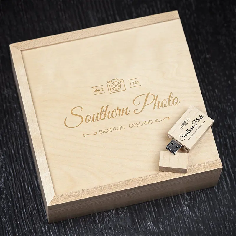 Wooden Box Gift Box 2018 Customize Wooden Wedding Photo Album Gift Box Photography And USB Flash Drive Packaging Box