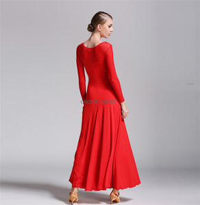 <span class=keywords><strong>Pas</strong></span> <span class=keywords><strong>cher</strong></span> Femmes Filles <span class=keywords><strong>Noir</strong></span> Rouge Longue Robe De Danse de Bal Pratique - Product Image 2