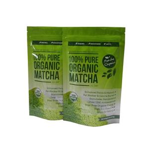 Sac en aluminium plastique avec fermeture éclair, récipient pour le thé vert mat poudre, thé vert, 4 oz, 113g, 50 unités - Product Image 2