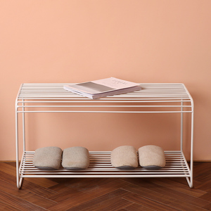 Modern Nordic Black Metal Iron 2 Tiers <strong>Shoe</strong> Rack <strong>Shoe</strong> <strong>Bench</strong> <strong>for</strong> Entryway Closet <strong>Storage</strong> Display - Product Image 6