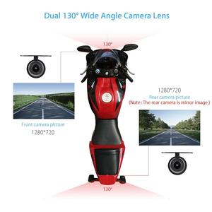 Registratore Video DVR per Moto/Auto con Angolo di Visione di 130 Gradi, Chipset Intelligente, Doppia Dash <span class=keywords><strong>Cam</strong></span> per Motocicletta - Product Image 6