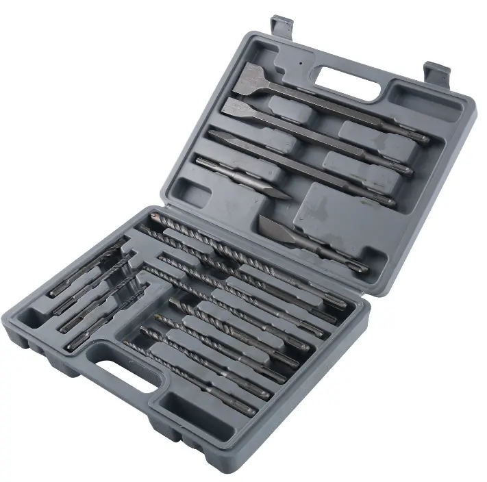 17 Pc Boren & Beitel SDS Plus Boorhamer Bits Set in plastic case met hoge kwaliteit