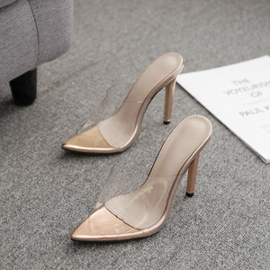 CSS564 PVC trasparente sottili tacchi alti punta aperta pantofole <span class=keywords><strong>scarpe</strong></span> per le donne e le ragazze - Product Image 3