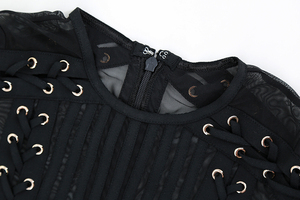 ชุดเดรสเซ็กซี่สำหรับผู้หญิงชุดเดรสสีดำคอร์ดาเชี่ยนหรูหราทันสมัย - Product Image 5