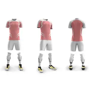 In Stock Pink Soccer Training Jersey with Socks