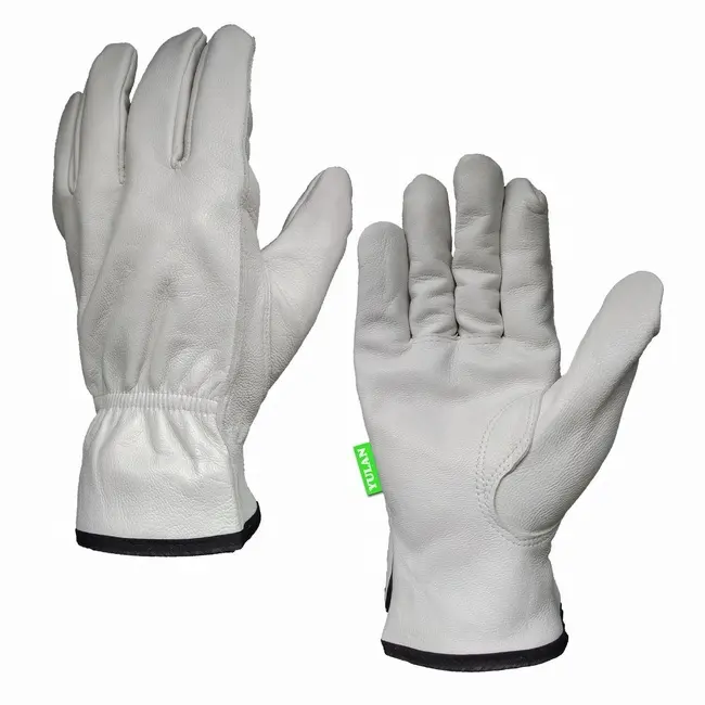 White industrial driver sheep leather car driving gloves