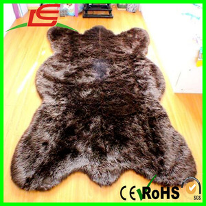 Faux fur piel del oso acento alfombra de peluche de felpa - Product Image 2