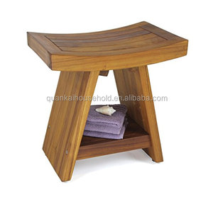 (BELLEMENT ASSEMBLÉ) Banc de douche en teck original Asia 24 pouces avec étagère - Product Image 6