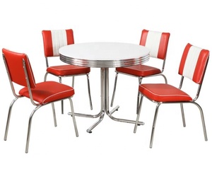 مطلي بالكروم الطعام طاولة ومقاعد - Product Image 1