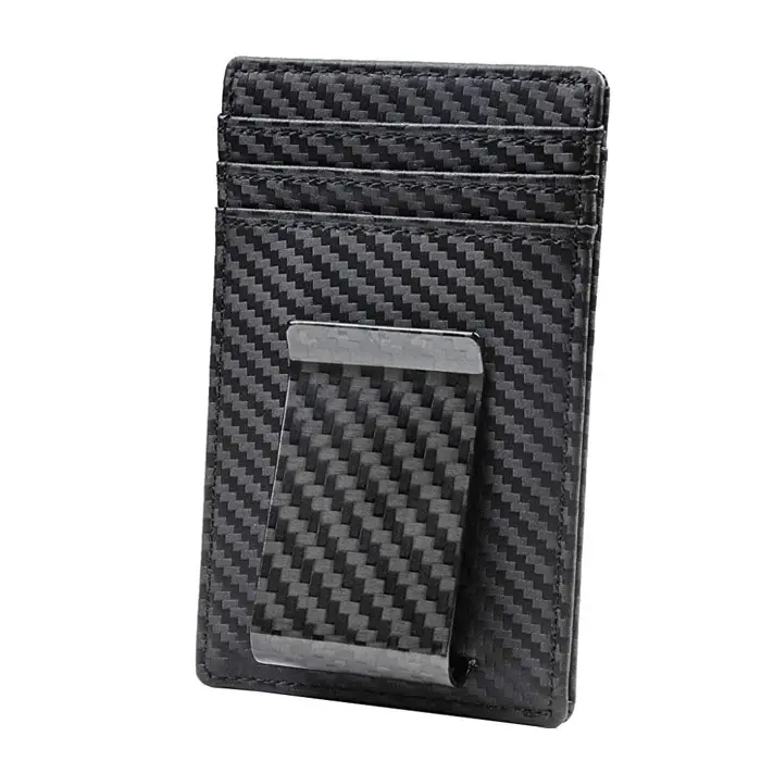 men's rfid slim wallet eco friendly slim wallet carbon fiber card holder wallet with money clip