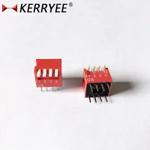 2.54Mm Dip Schakelaar Piano Type Rode Kleur 4P Connector