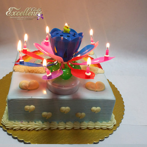 ألعاب نارية متعددة الألوان على شكل زهرة شموع موسيقية دوارة لعيد الميلاد - Product Image 5