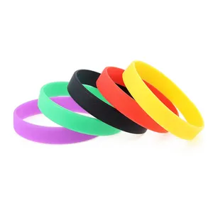 Free shipping 100pcs/Bag High Quality 1/2 inch Blank Rubber Silicone Bracelets for Promotional Gifts trade assurance