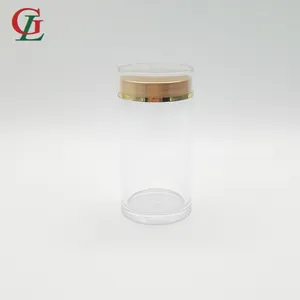 Wholesale 70ml medecine bottles gold cap ps pill packaging plastic pill capsule bottle with pressure seal