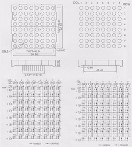 <span class=keywords><strong>2.3</strong></span> inci Bicolor 5 MM 8x8 LED Matrix Super merah + Houkem-23088-A Super hijau/BSGSR - Product Image 6