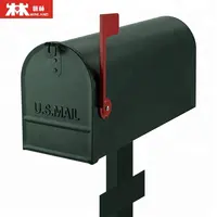 American Galvanized Steel Standing Mailbox with Post