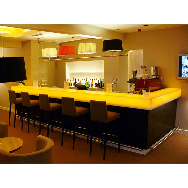 商業用ホワイトバーカウンターアクリルL字型ジュースカフェサラダ