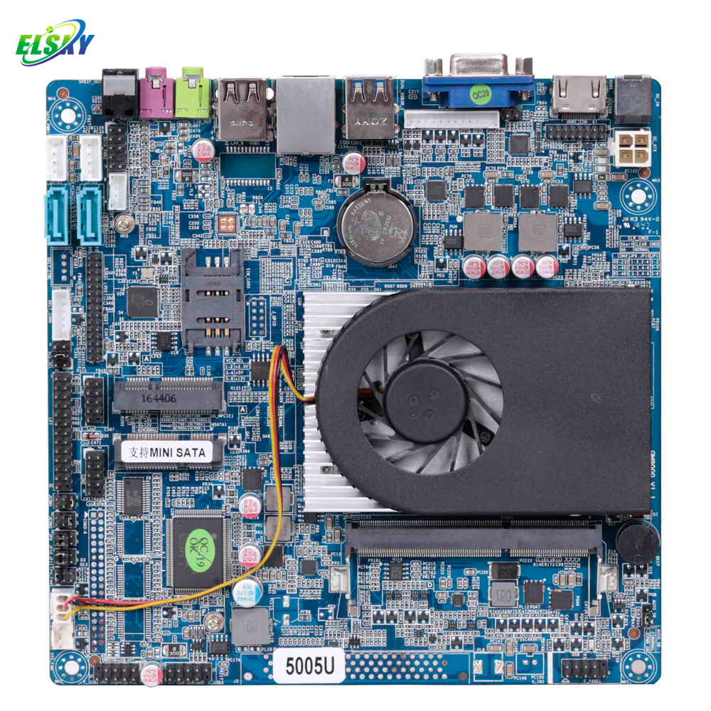 Ядро I5 I5-5200U вентилятор HD-MI VGA LVDS материнская плата поддерживает HD три экрана дисплея