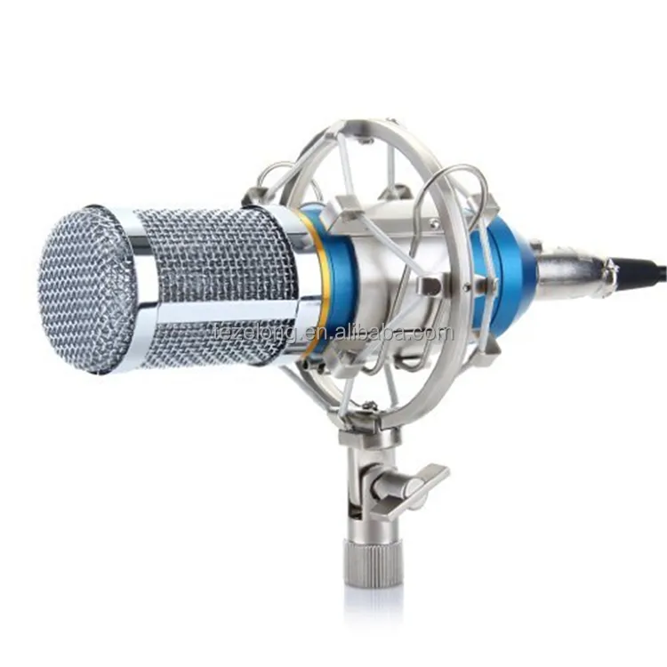 Hot sell new style bm800 Condenser Sound Recording Microphone with Shock Mount for Radio Braodcasting Singing Black