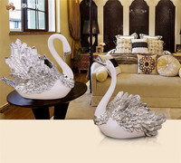 Pièces de décoration pour la maison, support à bouteille de vin en résine en forme de cygne pour le salon