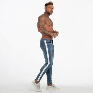 <span class=keywords><strong>Jeans</strong></span> da <span class=keywords><strong>Uomo</strong></span> Gingtto Personalizzati, Blu Lavato, Taglio Dritto, Vita Media, Comodi, <span class=keywords><strong>Elasticizzati</strong></span>, Skinny - Product Image 4