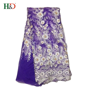 H & D nuevo estilo al por mayor de la fábrica superior 10 ropa Africana materiales George 2018 tela de encaje - Product Image 3