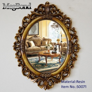 Resin Bathroom Carving <strong>Flower</strong> Wall <strong>Mirror</strong> for Decorative - Product Image 2
