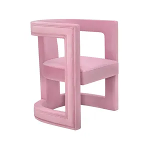 中国新产品儿童豪华椅子所有织物覆盖个性天鹅绒粉红色椅子