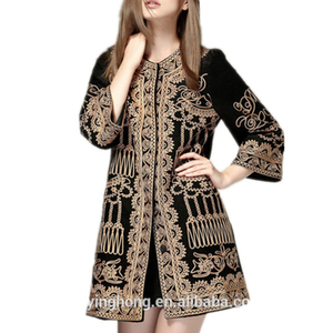 Moda nueva llegada ropa de otoño informal personalizada chaquetas de mujer bordadas de lana de alta calidad abrigo de invierno - Product Image 1