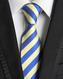 En gros Ties024 stock approvisionnement 8cm polyester mode rayé cravate homme, cravate d'affaires - Product Image 3
