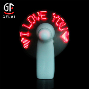 Nuevos productos, recuerdos de boda, invitados, luz LED, mensaje programable, ventilador de mano, texto publicitario, práctico Mini ventilador con LED - Product Image 5